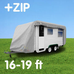 Budget Caravan Cover With Zip 16'-19' - Caravan Covers Direct